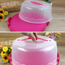 Round Cake Carrier Handheld Plastic Pastry Storage Holder Dessert Container Q1V6