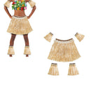 Hawaiian Grass Skirt Suit Elastic Arm Sleeve Feet Cover Grass Skirt Hula Da