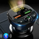 QC3.0 Bluetooth 5.0 Wireless Handsfree Car FM Transmitter Player USB MP3 Du X0D3
