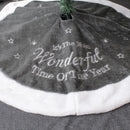 90cm Merry Christmas Xmas Tree Skirt Grey Fleece Carpet Party Ornaments Decor