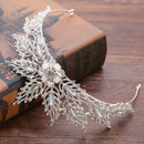 Baroque Leaves Wedding Crown For Women Queen Princess Crystal Bridal Tiaras