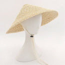 Large Brim Conical Natural Color Bamboo Rain Straw Sun Hat Female Women Fun