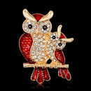 Bird Animal Rhinestone Brooch Badge Elegant Women Shirts Sweater Lapel Pins