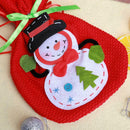 Red Christmas Theme Snowman Pattern Knitted Gift Presents Bag Pendant