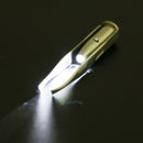 SN9F LED Light Stainless Steel Eyebrow Clamps Tweezers Hair Removal Make-up Tool