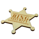 Retro Wooden Badge Pin Ring Security Wedding Rustic Badge Boys Girls AccessoryJR