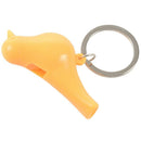 Duo Wood House Sparrow Bird Key Ring + Key Holder + Whistle - White+Yellow  V3B9
