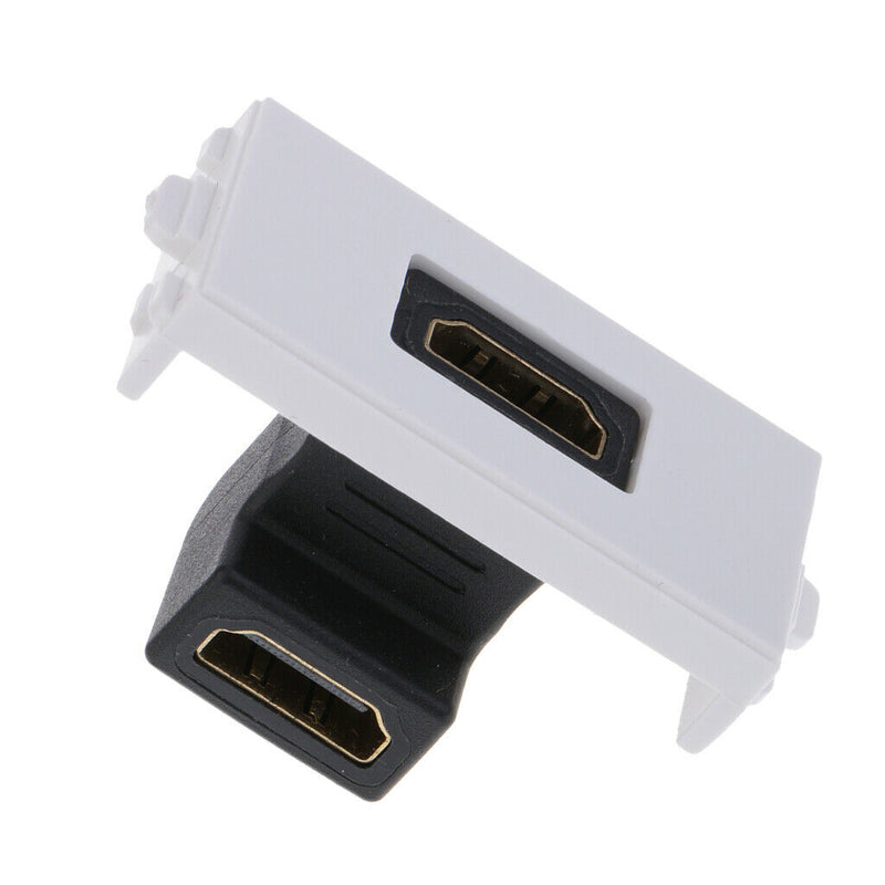 HDMI Wall Socket Module 90 Degree Jack Solderless Type 2 Way Female/Female