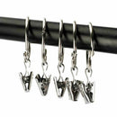 12pcs Round Metal Curtain Pole Rings with Strong Clips Shower Curtain Rings Clip