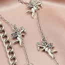 Angel Pendant Necklace Hollow Out Love Double Layer Clavicle Chain Jewelry