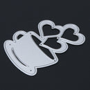 Love Heart Coffee DIY Metal Scrapbook Craft Embroidery Cutting Die Stencils