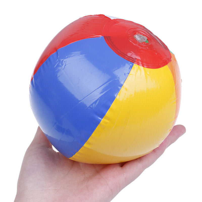 1Pc 15CM rainbow-color inflatable beach ball kid's water tlj