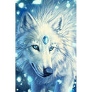 5D DIY Diamond Painting White Fur Wolf Full Round Drill Cross Stitch Kit