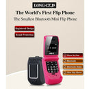 Long-Cz J9 Mini Flip Mobile Phone 0.66 Inch Smallest Cell Phone Wireless Bl