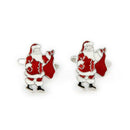 Santa-Pattern Cufflinks Father Christmas Cufflinks Men's Cuff Links Christm Z7V6