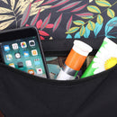 Tropical Plant Print Travel Big Backpacks Nylon Women School Bags (Black)