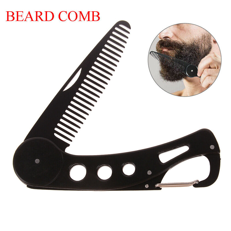 Mens womens beauty handmade folding pocket clip hair moustache beard co3c