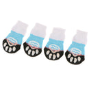 8 PCS Blue and Pink Anti-Slip Knit Socks for pets Rubber Reinforcement for