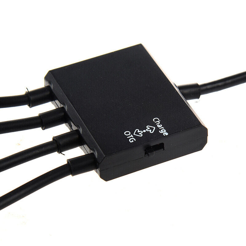 Black USB 4-port Micro Power Cargo OTG Hub Cable adapter V6Q6