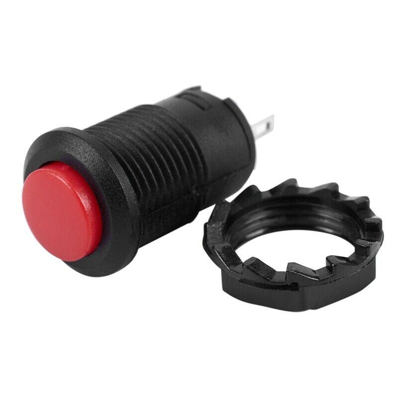 1 X 12mm Car Boat Latching Lock Push On / Off Button 125V 250V red H4D4