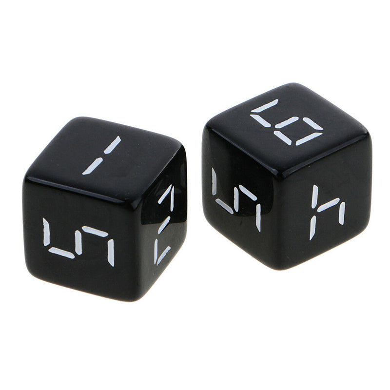 Set of 10 D6 Dice Six Sided Die Black with White Numbers for Dice Game 16mm