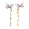 2pcs Womens Dangle Tassel Beads Hair Clip Chiffon Butterfly Hair Accessories