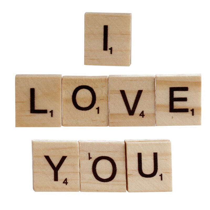 Wood Scrabble Tiles Letter Alphabet Scrabbles Number English Word Kids Toys