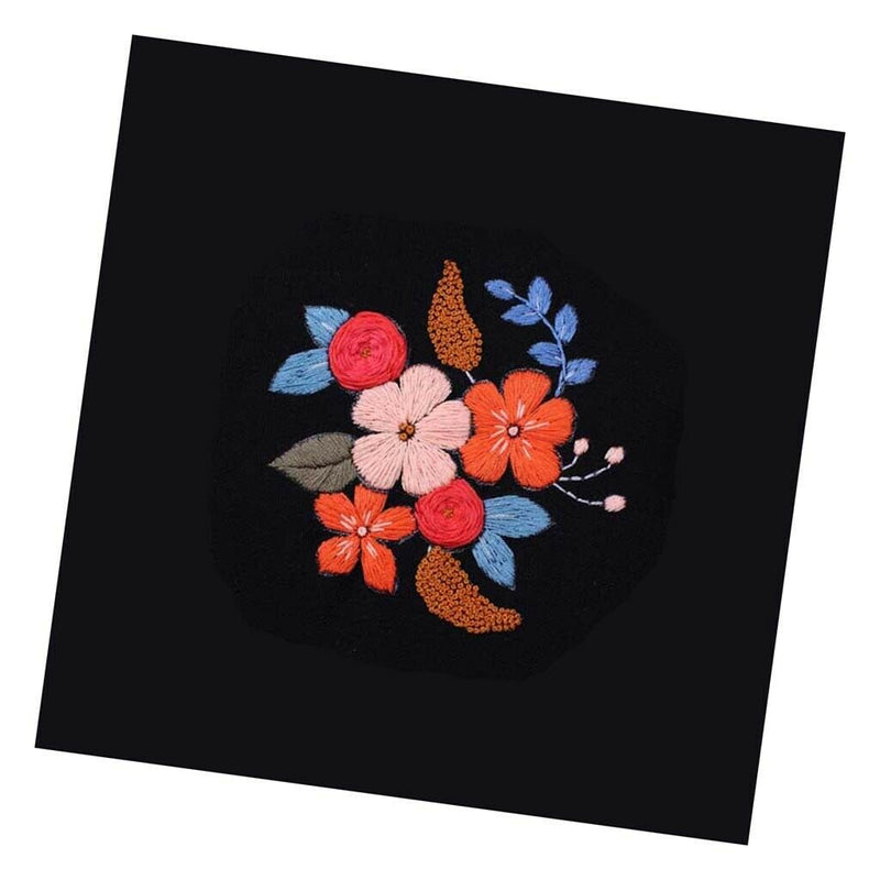1 Set Embroidery Starter Kit with Flower Pattern Cross Stitch Crafts DIY