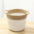 Creative Cotton Rope Art Storage Bucket Desktop Debris Cleaning Storage BaskJ9L7