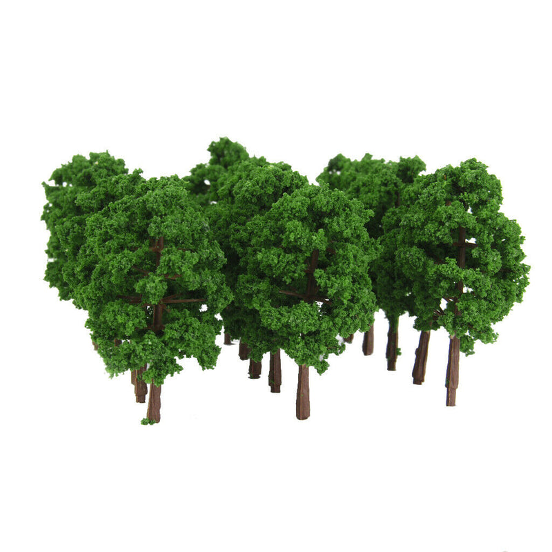 20pcs Green Pine Tree Train Railway Scenery 1:150 Scale Dark Green Layouts