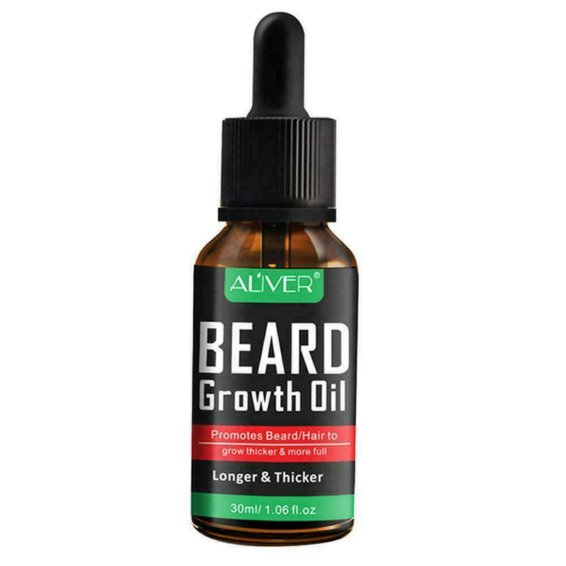30ml Men Natural Moustache Beard Growth Essential Oil Grower Boost Hair Bea P1A7