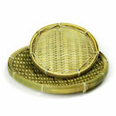 Bamboo Round Fruit Plate Handmade Storage Tray Hand Knitting Bread Basket F