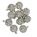 10x Clear Czech Crystal Disco Fireball Bling DIY Pendants Jewelry Craft 10mm