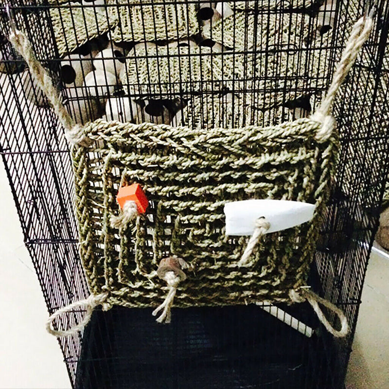 Bird Parrot Parakeet Budgie Cockatiel Cage Grass Hammock Swing Hanging Bite Chew