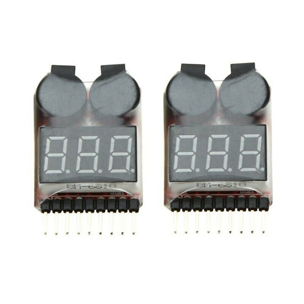 2Pcs 1-8S Indicator RC Li-ion Lipo Battery Tester Low Voltage Buzzer Alarm  M3L2