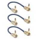 3x 8 inch Guitar Effect Pedal Patch Cables 6.35mm Right Angle Guitar Accessoreis