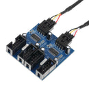 9 Pin USB Header Male 1 to 4 Female Extension Cable Card Desktop USB2.0 HUB