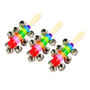 3 Christmas Hand Jingle Bells Hand Sleigh Bells Rainbow Shake Bells Ring Musical