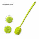 Silicone Long Handle Bathroom Shampoo Shower Brush Back Scrubber Double Sided