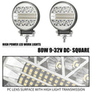 2Pcs 13600LM Round LED Work Lights LED Spot Flood Beam Driving Light Pods V8G7