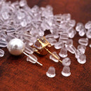 100 earrings plastic rubber plug stud stoppers findings post HOT back SALE E6X4