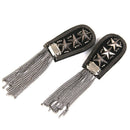 2pc Metallic Star metalic black Tassel Link Chain Epaulet Shoulder Boards Badge