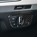 For Audi Q7 SQ7 4M LHD Car Headlight Switch Button Frame Cover Carbon Fiber Trim
