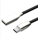 Zinc Alloy Fast Charge Type C USB-C Sync Charger Charging Cable Lead  black