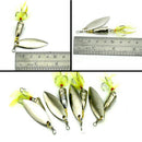 2x Metal Fishing Lure Hard Baits Spoon Noise Feather Treble Hook