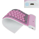 Wireless Keyboard Portable Silicone Flexible Soft Dust-proof Pink for PC