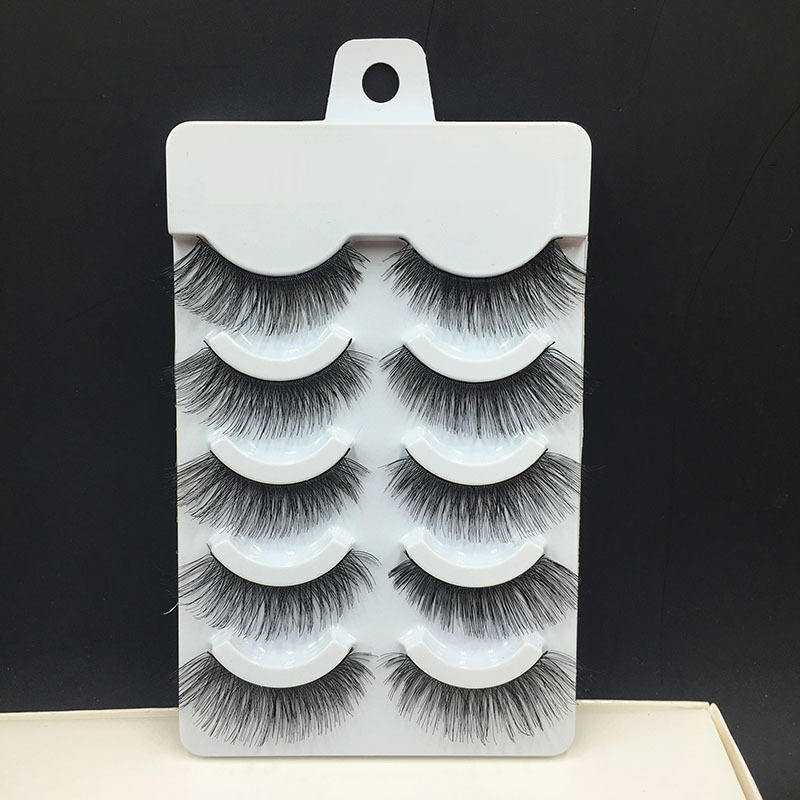 Handmade  5 Pairs Makeup Cross Thick False Eyelashes Eye Lashes Soft Nautral