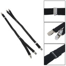 1Pair Y Men Shirt Stays Garter Straight Suspender Elastic Adjustable Metal Clip-