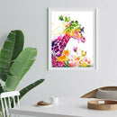 Frameless Painting By Numbers DIY Giraffe Hand Painted Canvas Oil Picture