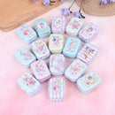 Mini flower tin trinket jewelry coin box tinplate storage case small rectangulM&